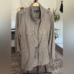 becool Women’s Small Cinch Waist Coat Drk Grayish Brown